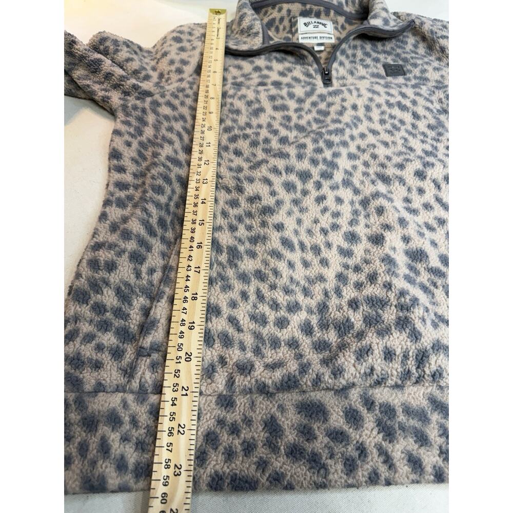 Billabong Leopard Pullover Women’s 1/4 Zip Sweater Y2K Preppy Sz M (d21) - Picture 3 of 5